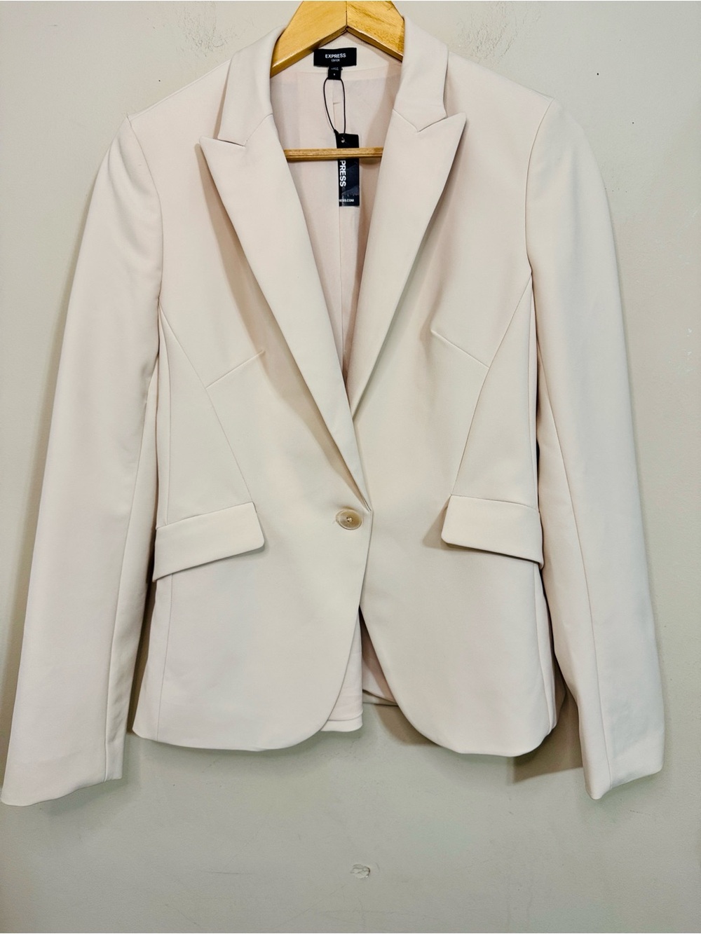 Express Editor Women's Light Pink Single-Button Blazer size 8 Career Chic Spring